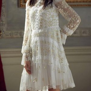 Needle & Thread Ava Dress in Ivory